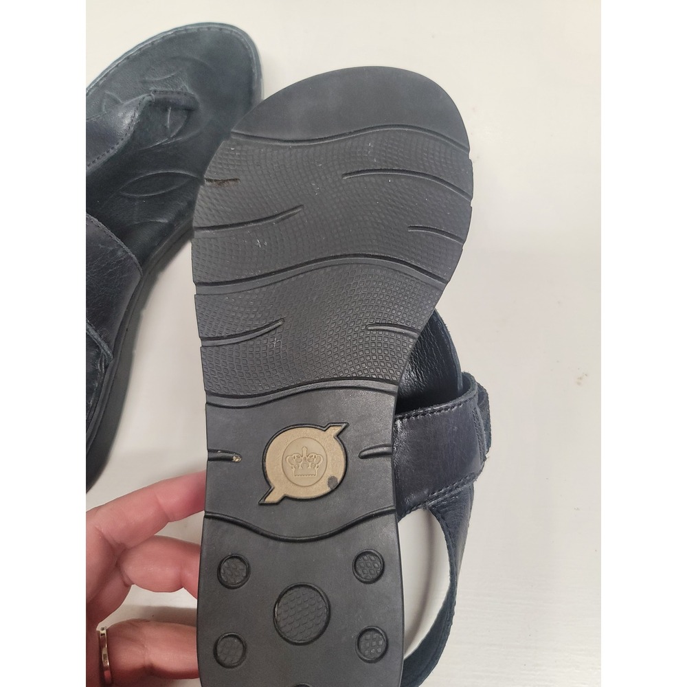 Born Black Leather T Strap‎ Slingback Sandals Women's Size 7M Casual - Picture 6 of 6